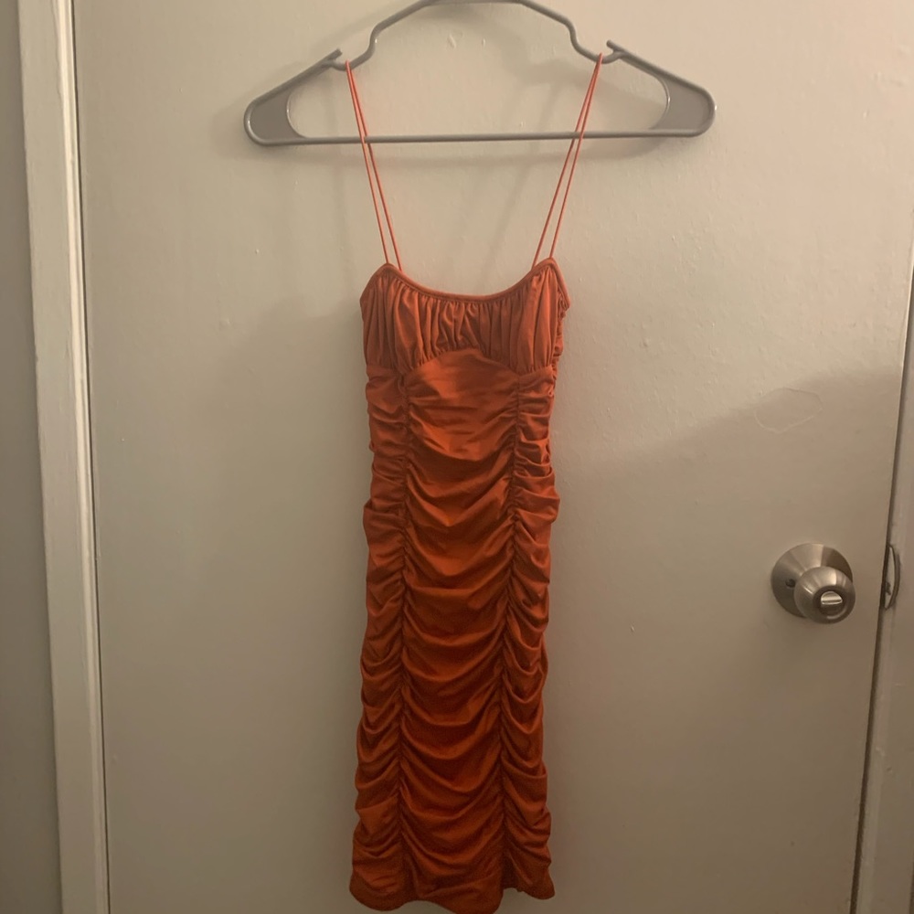 Red Oh Polly Ruched Dress - Picture 2 of 6